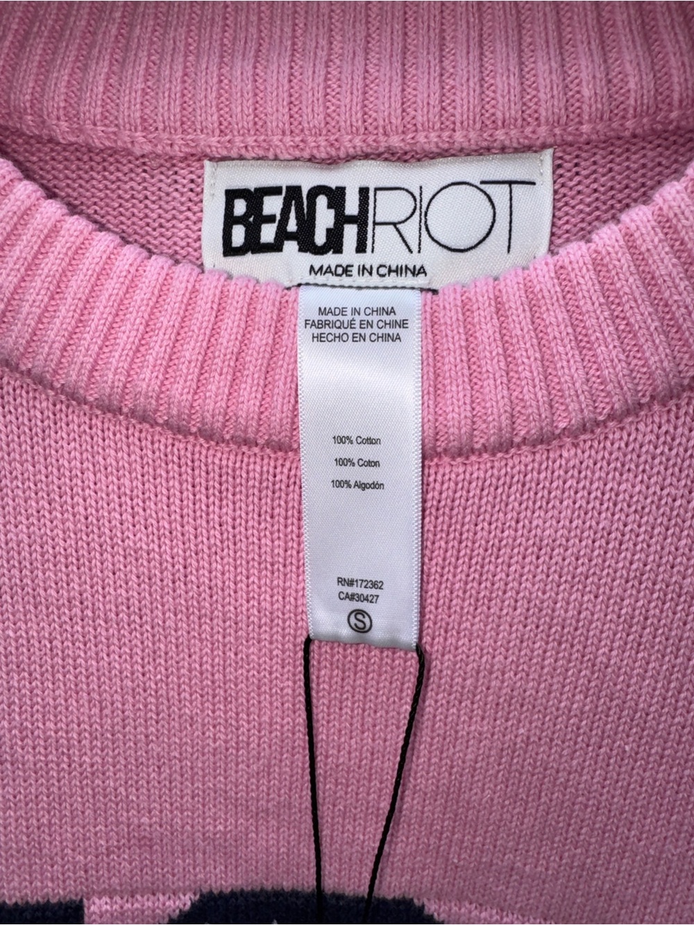 Beach Riot Callie Sweater in Prism Pink Americana Size Small - Picture 6 of 8